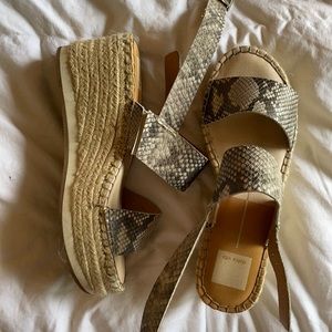 Snakeskin platform sandals